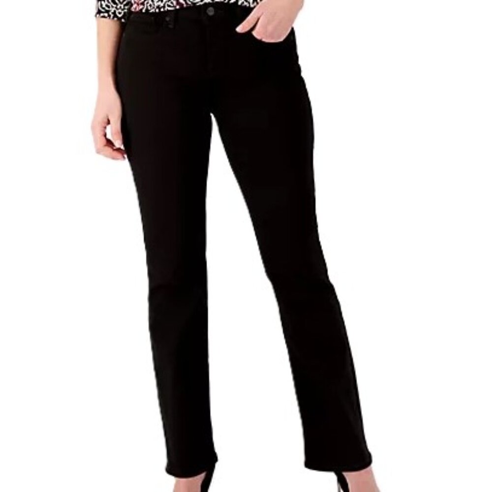 NYDJ Not Your Daughters Jeans Barbara Bootcut Lift and Tuck Black Jeans Women 12
